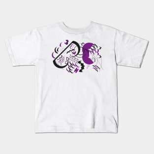 Abstract digital artwork number 3 - Black and Purple Kids T-Shirt